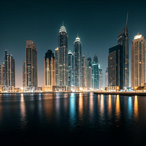 Dubai skyline at night