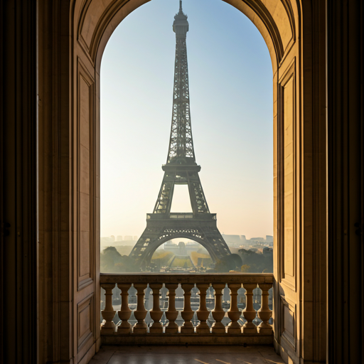 Paris skyline at sunrise